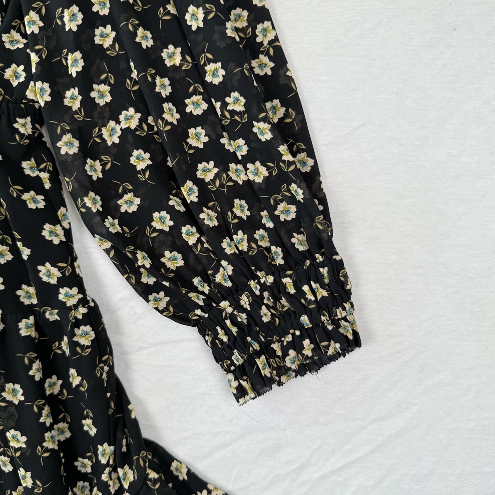 Ever New Black Floral Long Sleeve Dress size 20 - Picture 7 of 13